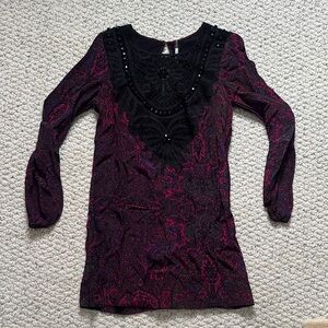 Plenty by Tracy Reese Black and Purple Lace Dress